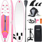Inflatable Stand Up Paddle Board 10‘x30‘‘- Ultra-Light SUP with Backpack, Pump, Paddle, Coil Leash, 3 Fins, Repair Kit, Stable Design, Non-Slip EVA Deck for Adults & Youth