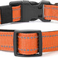 Reflective Dog Collar Padded with Soft Neoprene Breathable Quick Release Basic Dog Collars for Medium Large Dogs Orange