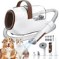 Dog Grooming Vacuum, Dog Grooming Kit with Pet Clipper Nail Grinder, 3 Suction Modes Dog Brush Vacuum with 6 Pet Grooming Tools (Coffee)