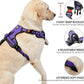 NESTROAD No Pull Dog Harness,Adjustable Oxford Dog Vest Harness with Leash,Reflective No-Choke Pet Harness with Easy Control Soft Handle for Large Dogs(Large,Purple)