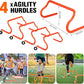 Soccer Training Equipment, Speed Agility Training Equipment for Kids Youth Adults, 20ft Agility Ladder, 4 Hurdles, Jump Rope, 12 Soccer Cones, Running Parachute, Football Training Equipment