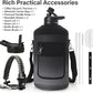 1 Gallon Water Bottle Insulated | Thickened Stainless Steel Vacuum Metal Water Jug | Portable Sports Large for Gym and Hiking with Straw, Carrier Bag, Handle Strap | BPA-Free 128 oz