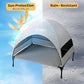 Veehoo Outdoor Dog Bed with Canopy, Cooling Elevated Pet Cot with Removable Shade, Non-Slip Feet, Raised Dog Cot for Large Dogs, Pet Tent Bed for Camping, Beach, Large, Grey, CWC2411