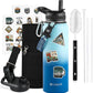 40 oz Insulated Water Bottle with Straw (Cold for 48 Hrs), Stainless Steel Triple Wall Vacuum Sports Water Jug, Leakproof Hydro Cup Flask with Paracord Handle & Straw Spout Lids & DIY Stickers