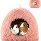 YUEPET Guinea Pig Bed Plush Calming Hideout, Warm Rabbit Hide for Hamsters Hedgehogs Ferrets Dwarf Rabbits and Other Small Animals(Pink)
