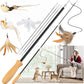 ROSAUI Cat Teaser Wand Toys, Interactive Bird Toys for Indoor Kittens, 42.15’’ Long Cat Fishing Pole Toys, 2Pcs Wires and 5Pcs Natural Refills, Sustainable Wooden Handles, Exercising, Playing
