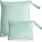 mushie Water Resistant Wet Bags | Large & Small Reusable Storage Bag for Baby Items and Travel | Zippered Pockets with Handle | Machine Washable, Set of 2 (Roman Green)