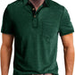 Men's Casual Polo Shirts Classic Button Basic Short Sleeve Shirt Solid Color Cotton Tees Golf Stylish Tops