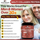 Wholesome Wellness Multi Collagen Protein Powder Hydrolyzed (Type I II III V X) Grass-Fed All-in-One Super Bone Broth + Peptides - Premium Blend of Beef, Chicken, Wild Fish, Eggshell, 58 Servings