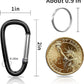 30PCS Aluminum Carabiner Clips, 2" D Shape Spring Snap Hooks Carabiner with 30PCS Keyring Keychain Hook