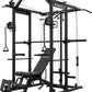 Mikolo Power Cage, Power Rack with Cable Crossover System, 1500LBS Squat Rack with LAT Pull Down System, Workout Cage with Pulley System for Fitness Home Gym