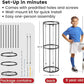 Garage Ball Storage Rack – Freestanding & Wall Mounted Sports Organizer with Elastic Cords Holds 7 Balls – Space Saving Basketball Soccer Football Holder for Home Kids Room
