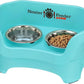 Neater Pet Brands Neater Feeder Deluxe Mess Proof Dog Bowls Elevated for Medium Dogs 19-40 lbs, Made in USA, No Spill Raised Dog Food Bowl Stand Feeding Station, Food and Water Bowl Set, Aquamarine