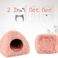 YUEPET Guinea Pig Bed Plush Calming Hideout, Warm Rabbit Hide for Hamsters Hedgehogs Ferrets Dwarf Rabbits and Other Small Animals(Pink)