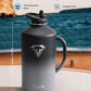 128 oz Insulated Water Bottle with Straw and Lid, One Gallon Stainless Steel Cup with Handle,Leakproof Metal Travel Jug Flask Mug Tumbler Cup With Carry Pouch and Brush,Keep Cold & Hot,Grey