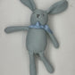 100% Organic Cotton Baby Toys Blue Bunny Rabbit Stuffed Animals for Newborn 7.1"
