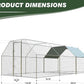 4ever2buy Large Metal Chicken Coop with Run Walk-in Poultry, Cage Chicken Runs House Pen Cage, Flat Roofed Chicken Coops with Anti-Ultraviolet Cover for Outdoor, Yard Farm, Use 9.2’Lx18.7’Wx6.4’H