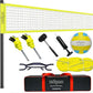 Volleyball Net Outdoor - Portable Volleyball Set for Backyard with Professional Volleyball Net, Wrap Yarn Volleyball and Pump, Boundary Line, Carry Bag