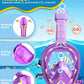 QingSong Kids Snorkel Mask Full Face, Snorkeling Set with Camera Mount, Foldable 180 Degree Panoramic View Snorkeling Gear Anti-Fog Anti-Leak