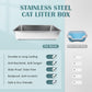 IKITCHEN Stainless Steel Cat Litter Box, Large Metal Litter Box for Cats, Never Absorbs Odors,Stain Free, Rustproof, Non Stick Smooth Surface, Anti-Slip Rubber Bottom, 19.5" L x 13.5" W x 4" H
