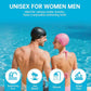 Large Thick Hair Swim Cap with Extra Room for Women Men, Premium Silicone Swimming Cap for Long Hair with Ear Plugs Nose Clip Set, Adult Waterproof Swim Hats Bathing Caps to Keep Hair Dry