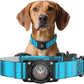AirTag Dog Collar - Leather Dog Collar with Airtag Holder | IP68 Waterproof AirTag Holder with Metal Buckle, Comfortable GPS Dog Collars Tracker for Medium Large Dogs (Blue, M)