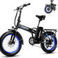 Foldable Electric Bike for Adults, 30+MPH, 48V 20Ah Removable Lithium Battery up to 80Miles, 20" Fat Tire 1000W Peak Motor Dirt Ebike Adult Electric Bicycle for Commute Beach Mountain E Bike
