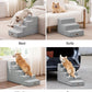 Made4Pets Dog Stairs for Small Dogs, Extra Wide Dog Steps for Bed Couch Sofa and Chair, 35D Foam Pet Steps for Small Dogs and Cats, Non-Slip Bottom Pet Stairs, Light Grey, 3 Steps