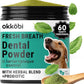 Dog Teeth Cleaning Powder - Dog Breath Freshener + Dental Care for Doggies & Cats + Tartar Remover for Teeth with Natural Ingredients + Probiotics Blend (Mint - 200g)