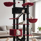 Gothic Cat Tree for Large Cats, 78.7"(200cm) Tall Cat Tower for Indoor Cats Multiple Cats with Large Top Perch, Cat Condo, Cat Hammcok, Cat Scratching Post, Black and Red GCT031BR