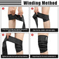 supregear 2 Pcs Hamstring and Thigh Compression Wraps, Adjustable Thigh Brace for Muscle Sprain, Quadricep Support Sleeve for Men and Women, Elastic Bandages for Knee Calf Arm Leg, 200 cm/79 in, Black