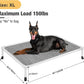 Veehoo Chew Proof Elevated Dog Bed - Cooling Raised Pet Cot - Silver Aluminum Frame and Durable Textilene Mesh Fabric, Unique Designed No-Slip Feet for Indoor or Outdoor Use, Black Silver, X Large