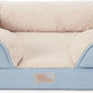 TOWN & COUNTRY EVERYDAY CuddleTown Comfy Solid Bolster Sofa Pet Bed, Supportive & Calming Egg Crate Foam, Non-Slip Bottom, Machine Washable Cover, Blue, Medium 28"x23"x8"