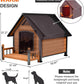 Dog House Outdoor Insulated, 50.87" L Large Dog Kennel with Chew-Proof Iron Frame, Suitable for Medium to Large Dogs (Brown)