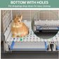 Oneluck Indoor Bunny Cage with Pull-Out Tray,Wheels and Transparent Panel，Rabbit, Guinea Pig, Chinchillas, and Small Animal Condo