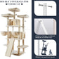 Allewie 68 Inches Cat Tree/House and Towers for Big Feline/Scratching Post/Multi-Level Large Kitty Climbing Tree with Condo/Beige