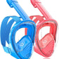 QingSong Kids Snorkel Mask Full Face, Snorkeling Set with Camera Mount, Foldable 180 Degree Panoramic View Snorkeling Gear Anti-Fog Anti-Leak