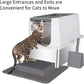 RIZZARI Stainless Steel Cat Litter Box, Odorless Enclosed Litter Box with Top Holes, Large Litter Pan for Small to Large Sized Cats (Dark Gray, 24" L*16" W*18" H)