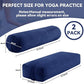 ROYALAY 2 Pcs Yoga Bolster Pillow for Restorative Yoga, Rectangular and Cylinder Meditation Pillow Set with Carrying Handles, Supportive Cushion for Exercise Workout Stretching Meditation,Dark Blue