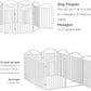 BHG Metal No-Assembly Freestanding Dog Gate with Door Walk Through, Extra Wide 96", Extra Tall 32" Pet Gate, Accordion Puppy Folding Playpen Dog Fence, with 2PCS Support (White, 8 Panels)