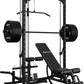 Mikolo Smith Machine Home Gym Power Cage (1:1 Ratio Strength Trainer) (Space Saving Design) (with 8 Free Attachments) Squat Rack for Full Body Training