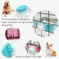 kathson Crate Dog Bowl, Removable Stainless Steel Hanging Pet Kennel Cage Bowl Food & Water Feeder Coop Cup for Puppy, Cat, Rabbit,Guinea Pigs 3pcs Square(Blue,Green,Pink)