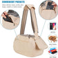 Ownpets Pet Sling Carrier, Fits 15 to 25lbs Extra-Large Dog/Cat Sling Carrier Reversible and Hands-Free Dog Bag with Adjustable Strap and Pocket Shoulder Pad, Beige