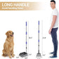 Heeyoo Dog Pooper Scooper, Dog Poop Tray and Rake Set, Pet Waste Removal Scoop with Long Adjustable Sectional Stainless Handles