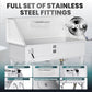 Dog Washing Station for Home, 38" White Professional Stainless Steel Dog Grooming Tub, Height Adjustable Dog Bathing Station, Upgrade Parts, Dog Bath Tubs for Small & Medium Dogs(Left Stair)