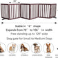 ZJSF Freestanding Indoor Dog Gate for House Foldable Wood Puppy Gate for Doorways Pet Gate for Stairs Extra Wide Pet Fence, Brown, 24" Height 6 Panels