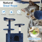 FDW Cat Tree 54in Cat Tower Multi-Level Durable Cat Scratching Post & Cozy Fun Cat Jumping Platform Space Saving Cat Condo Pet Play House for Indoor Cats,Navy Blue