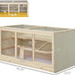 PawHut 45" Extra Large Wooden Hamster Cage, 3-Layer Chewproof Rat Cage with Opening Roof, Hut, Ramps, for Gerbil, Dwarf & Syrian Hamsters, Natural