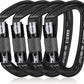 BEIFENG 25KN Auto Locking Carabiner - UIAA Certified Heavy Duty Climbing Carabiners for Rock Climbing, Camping, Rappelling, Hunting, Rescue Equipment - Professional Carabiner Clips (Black)