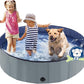 Foldable Dog Bath Swimming Pool Plastic Kiddie Pool Professional Tub Collapsible Grooming Bathtub for Pets Kids Baby and Toddler, 48 x 12 Inches Gray